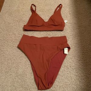 NWT Aerie high waisted bikini. Top M bottom L